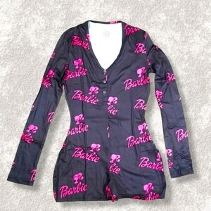 Black and Pink Barbie Rompers Size XS Button Up Black and Pink Intimate Wear